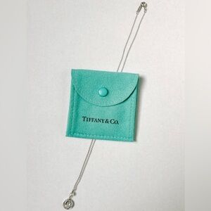 Tiffany & Co. sterling silver pearl rose drop pendent necklace (16” chain)